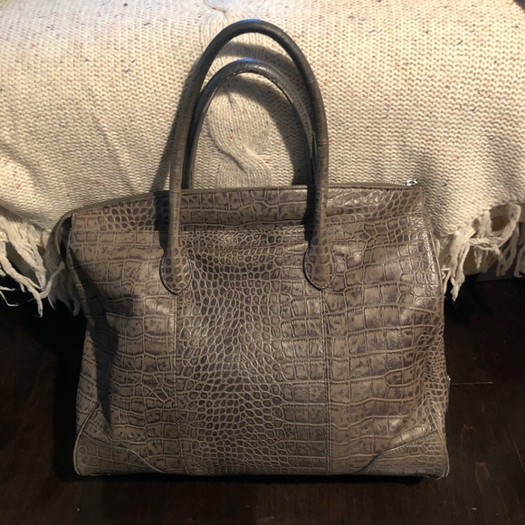 Judith Ripka Bags Judithripka Grey Leather Snake Skin Hand Bag
